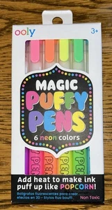 Magic Puffy 3D Art Pens - Ink Puffs Up Like Popcorn - Just Use Hairdryer - Picture 1 of 6