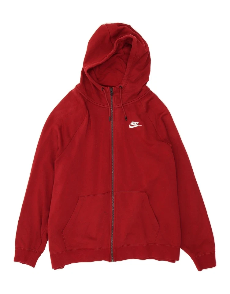 Nike Damen Oversized Zip Hoodie Pullover UK 18 XL weinrot Baumwolle AC14 - Bild 1 von 3