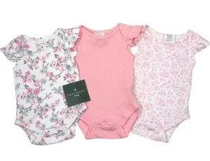 Laura Ashley Girl Newborn Baby 3 Pack Romper/Vest/Bodysuits 6-9 Month NEW & TAGS - Picture 1 of 4