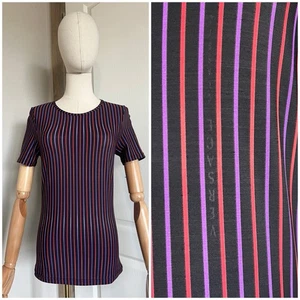Vintage Versace Classic V2 Gr. M Striped Logo Tee Top Stretch Made In Italy - Bild 1 von 24
