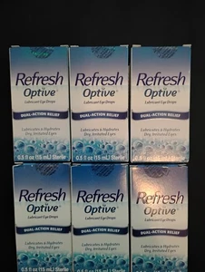 ×6 REFRESH OPTIVE 0.5oz (15mL) Lubricant Eye Drops - Picture 1 of 6