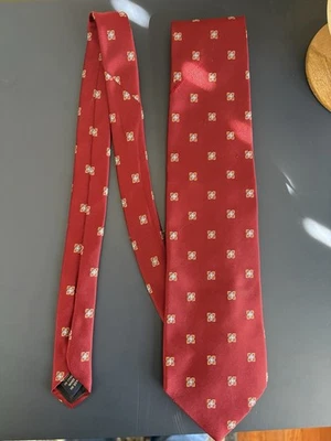 Brooks Brothers Makers Tie - Red with Orange & Blue Floral Geometric Patter Foto 1 de 4