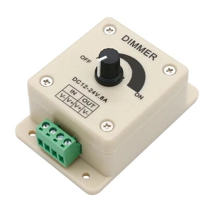 LED Dimmer Switch DC12V 24V 8A Adjustable Brightness For Single LED Strip Light - Picture 1 of 8