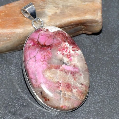 Colgante de plata 925 chapado en calcita cobalto hecho a mano joyería tamaño 2,1" GW Foto 1 de 3