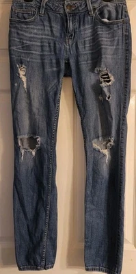 Pantalones de mezclilla ajustados regulares Maxwell de tiro bajo lavado medio talla 7 Eunina Junior. Foto 1 de 4