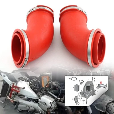 Tubos de conducto de arranque colector de admisión rojo 2 piezas para BMW R1200R 2006-2014 R1200 RT ST Foto 1 de 4