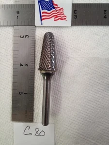 1 NEW FALCON / SGS 1/4" SHANK CARBIDE BURR SL-6 DIAMOND CUT. CONE SHAPE (G80) - Picture 1 of 4