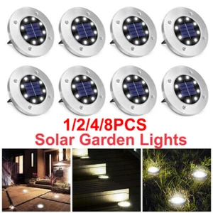1-8PACK Solar In Ground Lights Outdoor Buried Lamp Disk LED Lawn Pathway Garden - Picture 1 of 18