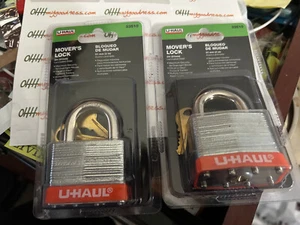U Haul MOVER'S PADLOCKS 2" Laminated Steel in Unopened Packaging - NEW - Picture 1 of 4