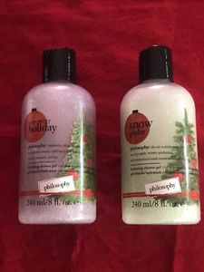 Lot of 2 PHILOSOPHY HYDRATING SHOWER GEL 8 OZ Raspberry/Plum & Apple/Gardenia - Picture 1 of 3