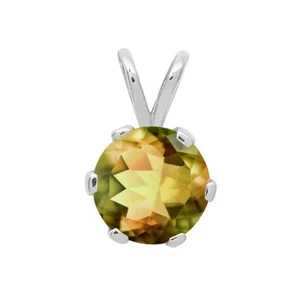 Round 7 MM Andalusite 925 Sterling Silver Tiny Solitaire Pendant Jewelry - Picture 1 of 7