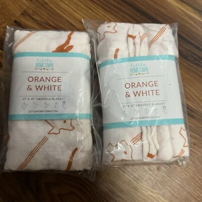 UT University of Texas LONGHORNS, два пеленальных одеяла 47x47 Little Hometown - Изображение 1 из 3