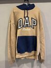 Dapper Dan x Gap DAP Logo Hoodie Sweatshirt Limited Colorblock Beige Size XL