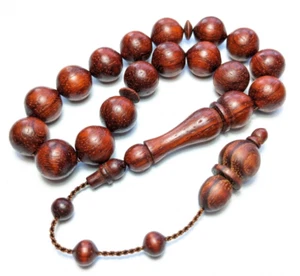 Turkish Redwood Prayer Beads Tasbih Padauk Efe Tesbih Maskot Komboloi 710 - Picture 1 of 14