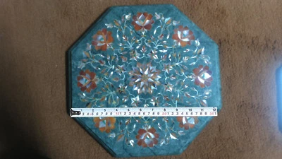 12" Green Marble Table Top Coffee Center Inlay Mosaic Lapis Home Decor F122 - Image 1 of 4