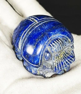 Rare Blue Scarab beetle ( Symbol of Good luck ) made of Real Lapis lazuli - Picture 1 of 3