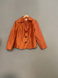 CHICO'S DAMEN GRÖSSE 1 BLAZER ORANGE 3 KNÖPFE TAFT NEU - Bild 1 von 6