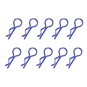 SpeedTek RC 1/10 & 1/8 RC Car Bent Body Clips (10) (Blue) - Picture 1 of 1