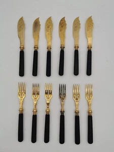 Besteck-Set , antik , sechs Gabeln und Messer, vintage - Bild 1 von 6