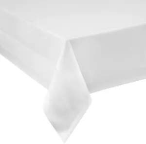 Tischdecke Tischtuch Breite 140 cm weiß Baumwolle Atlaskante - Bild 1 von 4