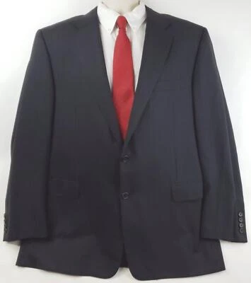 Hickey Freeman Neiman Marcus Blazer Sport Coat Mens 46R Black 100% Wool USA-Made - Image 1 of 4