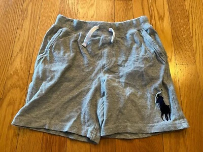 Polo Ralph Lauren Gray Sweatshorts Big Pony Drawstring Shorts Boys Size 7 (0945) - Image 1 of 4