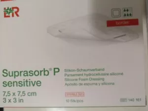 L&R SUPRASORB P bordo in schiuma silicone sensibile 7,5x7,5 10 pz. 140161 - Foto 1 di 2