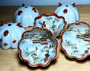 Antique Japanese Kutani Meiji Period Hand Painted and signed Geisha Bowls - Picture 1 of 8