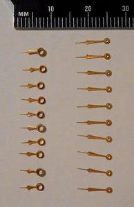 Manecillas de reloj de bolsillo dorado 10 pares 64N 17 1/2 m/m - Imagen 1 de 4