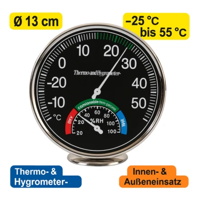 Thermometer Hygrometer Luftfeuchtigkeitsmesser Raumthermometer innen Raumklima - Bild 1 von 4