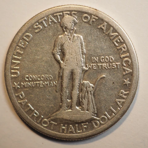 1925 Lexington-Concord Commemorative Half Dollar - FREE SHIPPING! A3991 Cover