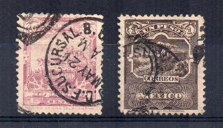 Mexico 1898 10c Et 1p Timbres Ordinaires Fu Cds - Photo 1/1