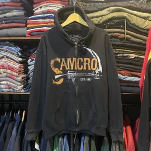 Sons Of Anarchy Samcro Soa Zip Hoodie Jacket Black Motorcycle Hoodie Size Large - Picture 1 of 11