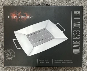 Hell's Kitchen Stainless Steel Cast Iron Center Grill & Sear Station New in Box - Picture 1 of 6