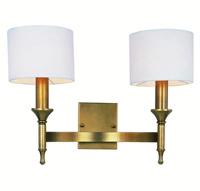 Maxim 22379OMNAB Fairmont 13" 2-Light Wall Sconce in Natural Aged Brass - Image 1 of 2