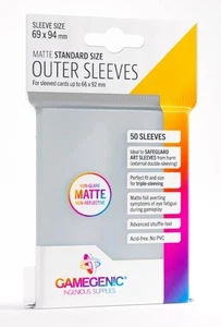 Gamegenic Standard Size Outer Sleeves Clear MATTE 50ct NEW - Picture 1 of 1
