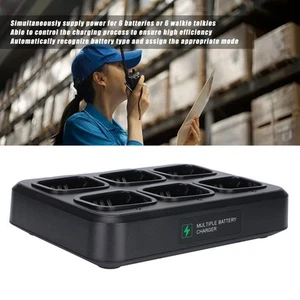 US Plug Dwukierunkowe radio Sześciodrożna stacja ładująca Szybka ładowarka akumulatora Ba CB - Zdjęcie 1 z 22