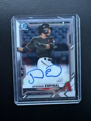 2021 Bowman - Chrome Prospects Autographs Jeferson Espinal #CPA-JE (AU, RC) - Image 1 of 2