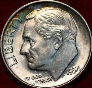 Uncirculated 1954-D Denver Mint Silver Roosevelt Dime Nice Color - Picture 1 of 2