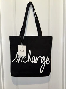 Diane Von Furstenberg NWT Black/White 15”x14” In Charge Tote Bag - Picture 1 of 5