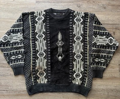 Suéter Vintage Z Cavaricci XL Negro Gamuza Suéter Para Hombre’s Foto 1 de 4
