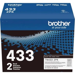 NUEVO GENUINO - PAQUETE DE 2 TÓNER NEGRO BROTHER TN433BK - TN4332PK - BOLSAS SELLADAS - Imagen 1 de 7