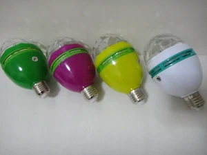 3W E27 LED Full Color Stage Light Bulb BUY 2 BULB GET 1 FREE Socket Ext. Cord - Picture 1 of 9