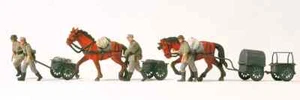 Preiser 16547 - German Reich 1939-1945 Horses/Hand Drawn Carts Kit - Tracked 48 - Picture 1 of 7