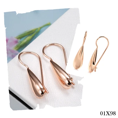 Luxus Damen Wassertropfen Ohrringe  Creolen  585 Roségold neu hochwertig Schmuck - Bild 1 von 4