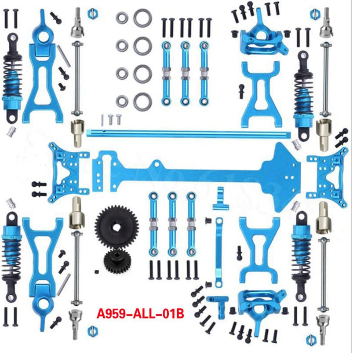 Dreidraht Metallgetriebeservo Für Wltoys 144001, A959-B, A979-B RC Autos – Upgrade-Ersatzteil In Schwarz/Blau