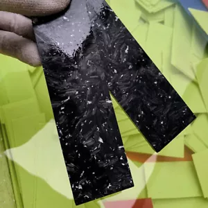 Carbon Fiber Knife Handle Marbled Black Scales Resin Slab Blanks Crafts Making - Bild 1 von 5