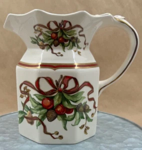 Tiffany & Co Garland Holiday Merry Christmas Ribbon Creamer Pitcher 6” = - Picture 1 of 7
