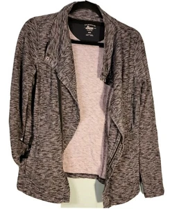 Chaqueta suéter G. H. Bass & Co con cremallera lateral gris y blanca asimétrica pequeña  - Imagen 1 de 6