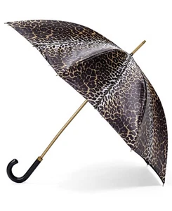 Jeremy Scott Double Layered Sheen Animal Leopard Stick Umbrella - Picture 1 of 5